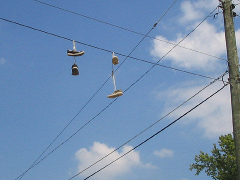 shoes on a wire